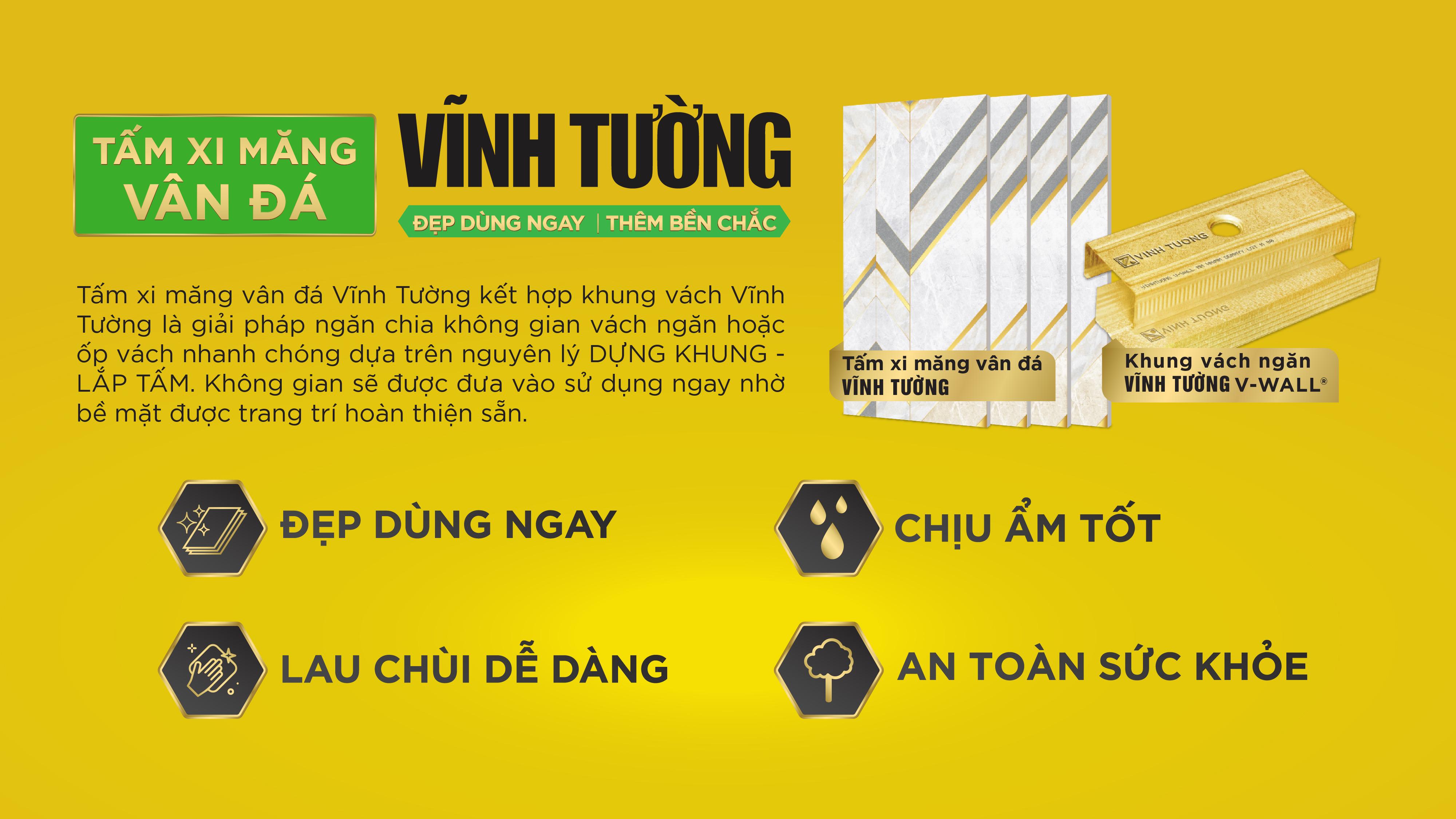 Tấm xi măng vân đá Vĩnh Tường đẹp dùng ngay, thêm bền chắc